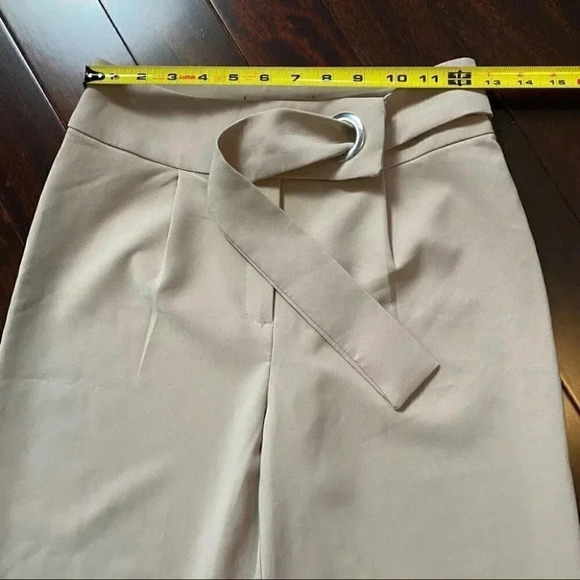 Dynamite High Rise Wide Leg Cropped Trouser Pants Tan Beige  XS NWT - Picture 9 of 15